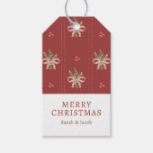 Rustic Christmas Bows Gift Tag ギフトタグ (正面)