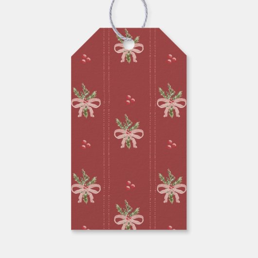 Rustic Christmas Bows Gift Tag ギフトタグ (裏面)