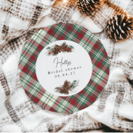 Rustic Christmas Bridal Shower – Pinecone & Pine ペーパープレート