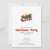 Rustic Christmas Candles Berries Invite Editable 招待状 (正面)