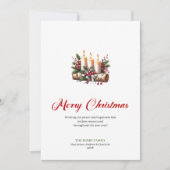 Rustic Christmas candles holly and pine card シーズンカード (正面)