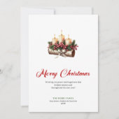 Rustic Christmas candles on wooden log card シーズンカード (正面)