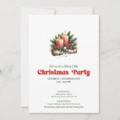 Rustic Christmas Candles Party Invite Card 招待状 (正面)