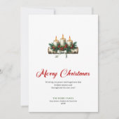 Rustic Christmas candles pine branch holiday card シーズンカード (正面)
