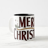 Rustic Christmas Cheer Mug ツートーンマグカップ (正面左)