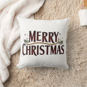 Rustic Christmas Cheer Pillow クッション (ブランケット)