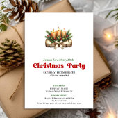 Rustic Christmas decoration invite editable card 招待状