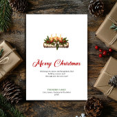 Rustic Christmas decoration pine wreath editable   シーズンカード