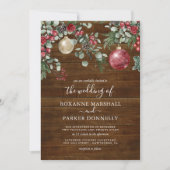 Rustic Christmas Floral Winter Wedding Invitation 招待状 (正面)