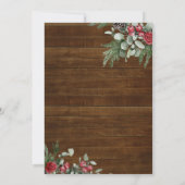 Rustic Christmas Floral Winter Wedding Invitation 招待状 (裏面)