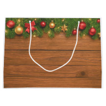 Rustic Christmas Gift Bag – Customizable Holiday