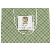 Rustic Christmas Gift Bag Earthy Neutral Minimal  ラージペーパーバッグ (裏面)