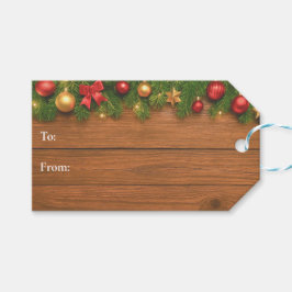 Rustic Christmas Gift Tag – Customizable Holiday ギフトタグ