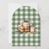 Rustic Christmas Gifts Candle Green Gingham Arch 招待状 (裏面)