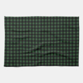 Rustic Christmas Green & Black Buffalo Plaid  キッチンタオル (横)