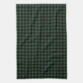 Rustic Christmas Green & Black Buffalo Plaid  キッチンタオル (縦)