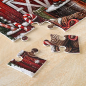 Rustic Christmas Highland Cow ジグソーパズル (側面)