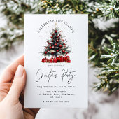 Rustic Christmas Holiday Tree Invitation,Festive  招待状