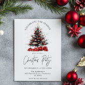 Rustic Christmas Holiday Tree Invitation,Festive  招待状
