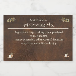 Rustic Christmas Hot Chocolate Cocoa Mix フードラベル
