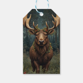 Rustic Christmas moose deer boho woodland forest  ギフトタグ