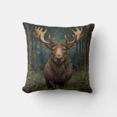 Rustic Christmas moose deer boho woodland forest  クッション (正面)