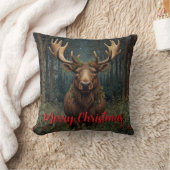 Rustic Christmas moose deer boho woodland forest クッション (ブランケット)