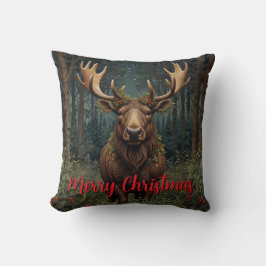 Rustic Christmas moose deer boho woodland forest  クッション