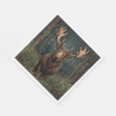 Rustic Christmas moose deer boho woodland forest スタンダードランチョンナプキン (角)