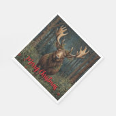 Rustic Christmas moose deer boho woodland forest  スタンダードランチョンナプキン (角)