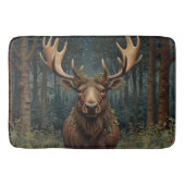 Rustic Christmas moose deer boho woodland forest バスマット (正面)