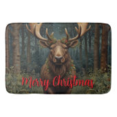 Rustic Christmas moose deer boho woodland forest  バスマット (正面)