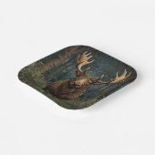 Rustic Christmas moose deer boho woodland forest ペーパープレート (傾斜あり)