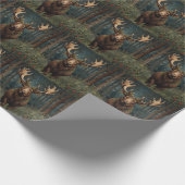 Rustic Christmas moose deer boho woodland forest  ラッピングペーパー (角)