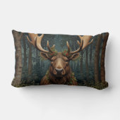 Rustic Christmas moose deer boho woodland forest  ランバークッション (裏面)
