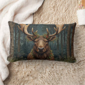 Rustic Christmas moose deer boho woodland forest  ランバークッション (ブランケット)