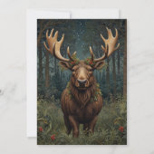 Rustic Christmas moose deer boho woodland forest 招待状 (裏面)