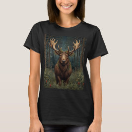 Rustic Christmas moose deer boho woodland forest  Tシャツ