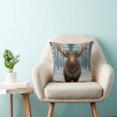 Rustic Christmas moose winter woodland forest  クッション (椅子)