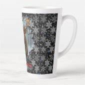 Rustic Christmas moose winter woodland forest snow カフェラテマグ (右)