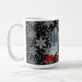 Rustic Christmas moose winter woodland forest snow コーヒーマグカップ (左)