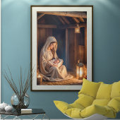 Rustic Christmas Nativity Peaceful Scene Holiday ポスター
