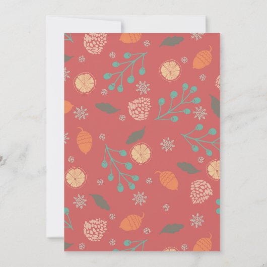 Rustic Christmas Nature Pattern 招待状 (裏面)