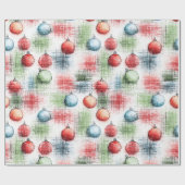 Rustic Christmas Ornament Wrapping Paper ラッピングペーパー (フラット)