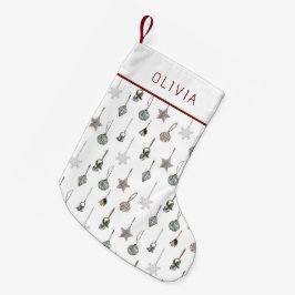 Rustic Christmas Ornaments  Custom Name スモールクリスマスストッキング