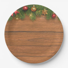 Rustic Christmas Paper Plate – Festive Holiday ペーパープレート