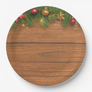 Rustic Christmas Paper Plate – Festive Holiday ペーパープレート