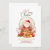 Rustic Christmas Party Invitation サンキューカード (正面/裏面)