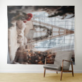 Rustic Christmas Photo Backdrop タペストリー (インサイチュ(横))