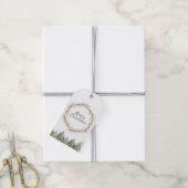 Rustic Christmas Pine Wreath and Greenery ギフトタグ (より糸付き)